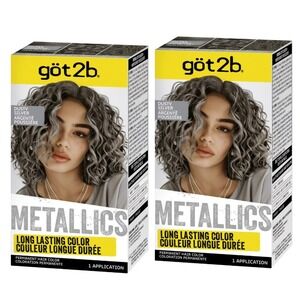 Got2b Metallics Permanent Hair Dye Lasting Color M72 Dusty Silver Lot Of 2 NEW